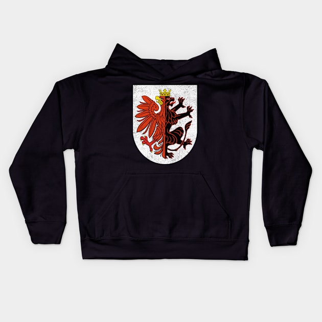 Kuyavian-Pomeranian Voivodeship / Poland Vintage Look Design Kids Hoodie by DankFutura